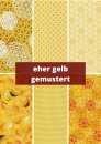 6 verschiedene Stoffe - gelb gemustert